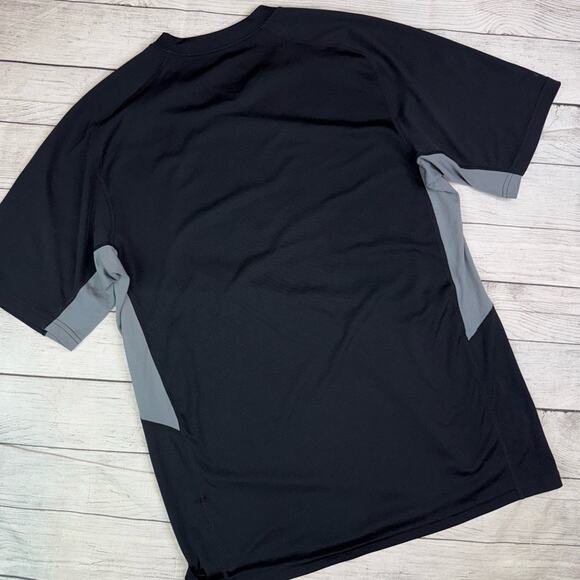 NIKE Men's Dri-Fit Activewear Top Crewneck w/ Mesh Sides Black Gray Size Medium - Picture 6 of 6